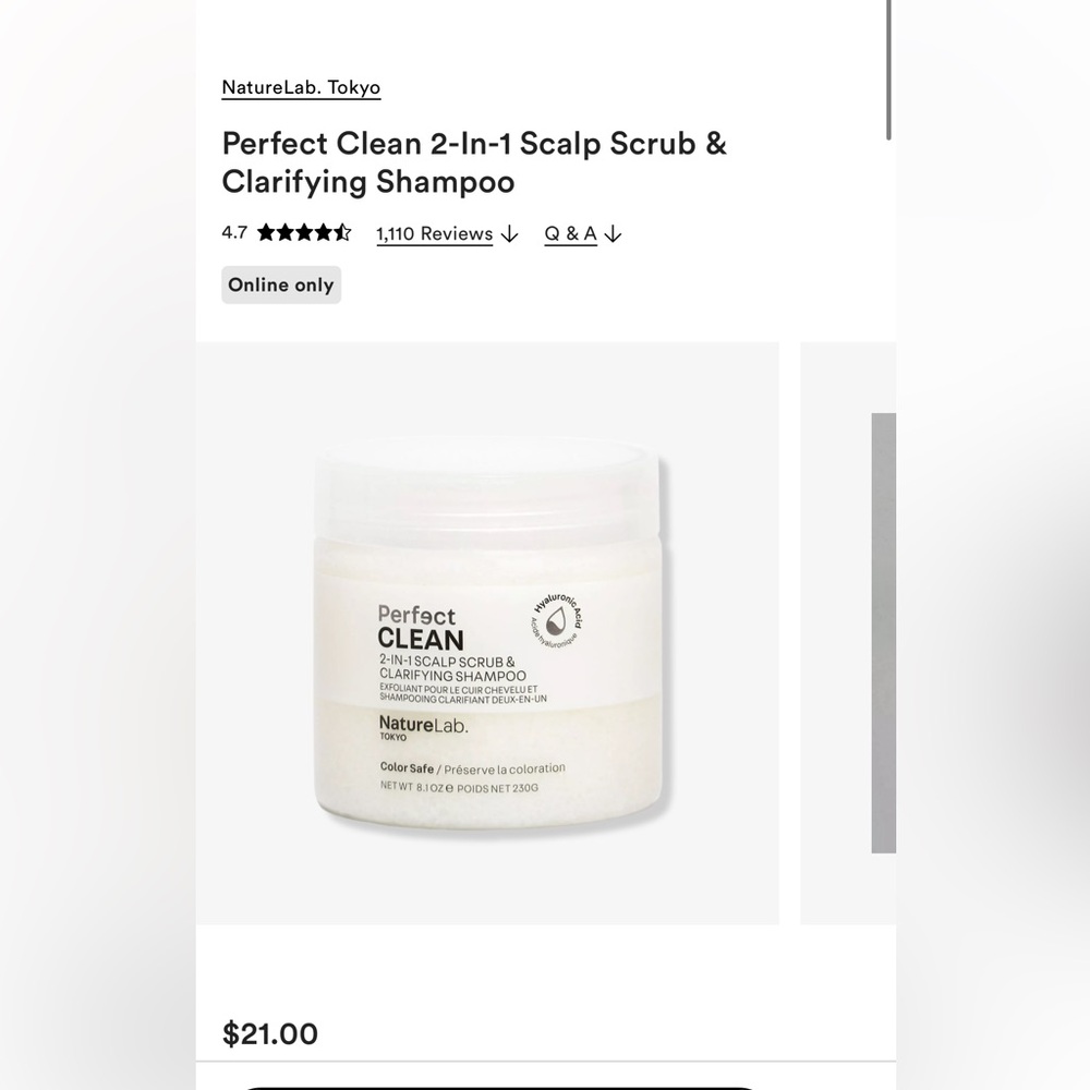 BRAND NEW NWT NATURE LAB TOKYO Perfect Clean 2-In-1 Scalp Scrub